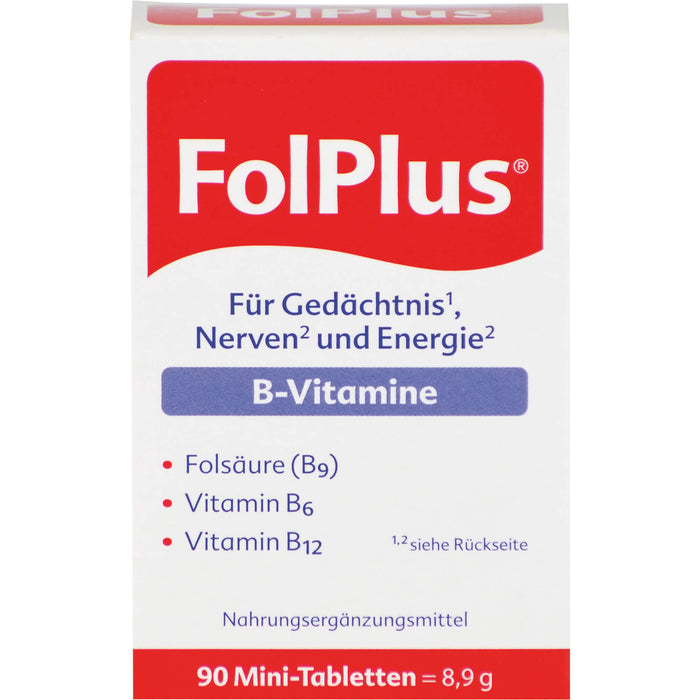 FolPlus Mini-Tabletten für Gedächtnis, Nerven und Energie, 90 St. Tabletten