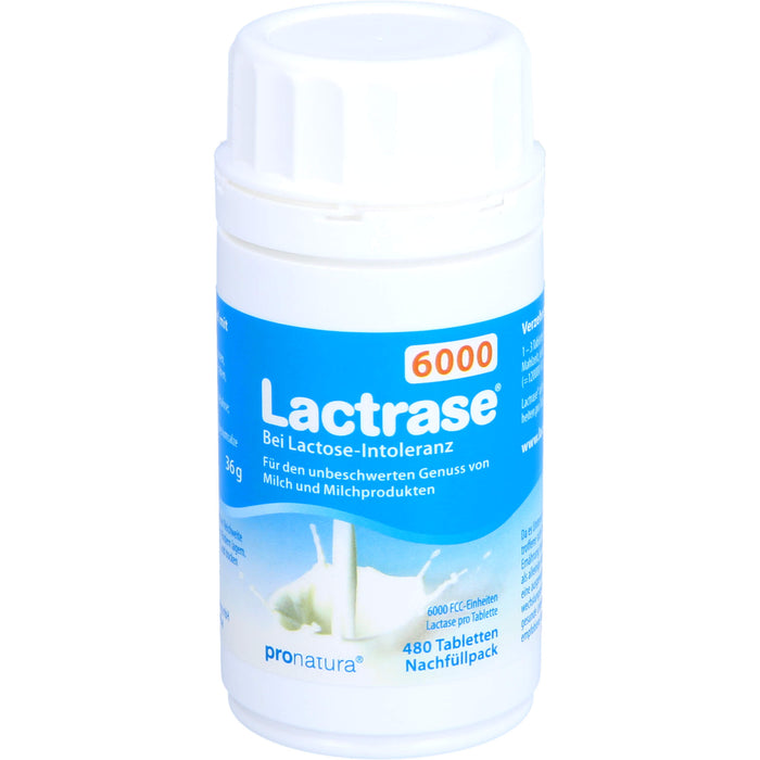 Lactrase 6000 bei Lactose-Intoleranz Tabletten Nachfüllpack, 480 St. Tabletten