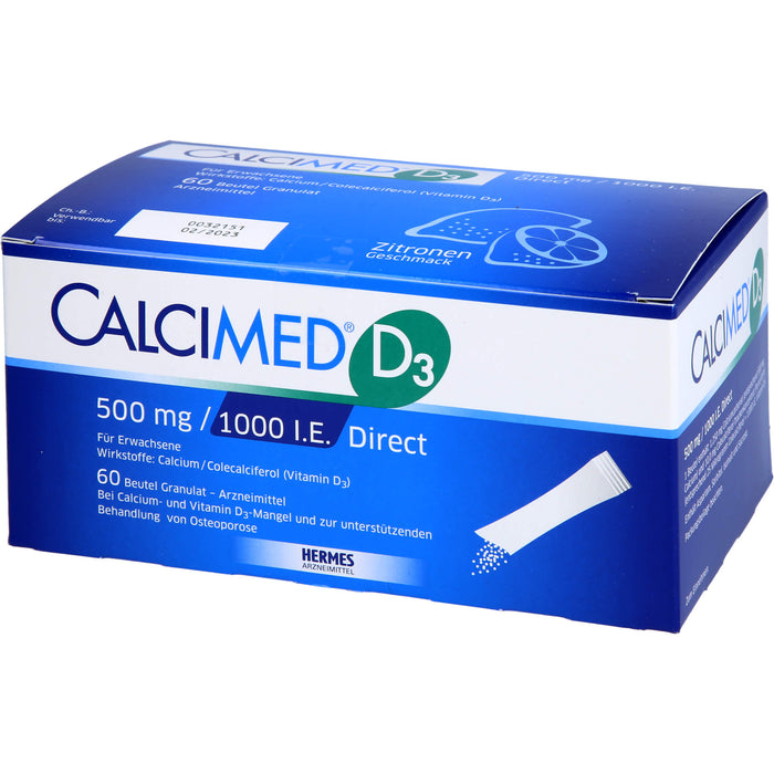 Calcimed D3 500 mg / 1000 I.E. Direct, Granulat, 60 St GRA