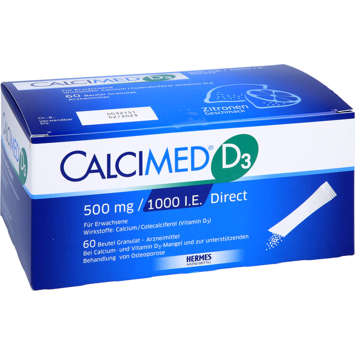 Calcimed D3 500 mg / 1000 I.E. Direct, Granulat, 60 St GRA