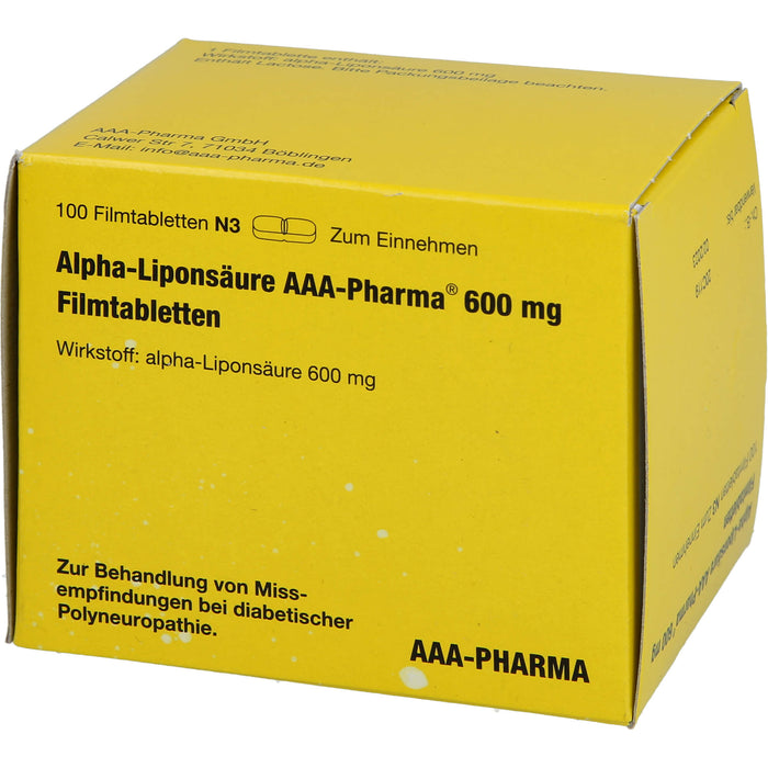 Alpha-Liponsäure AAA-Pharma 600 mg Filmtabletten, 100 St. Tabletten