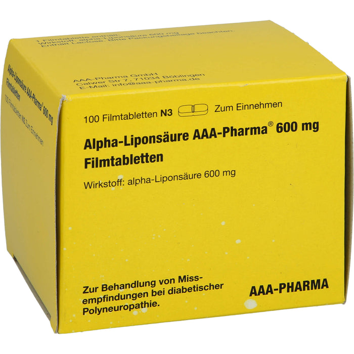 Alpha-Liponsäure AAA-Pharma 600 mg Filmtabletten, 100 St. Tabletten