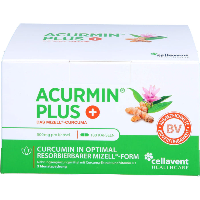 ACURMIN Plus Mizell-Curcuma Kapseln, 180 St. Kapseln