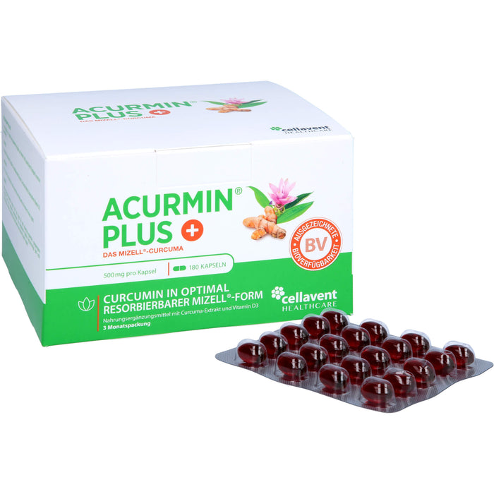 ACURMIN Plus Mizell-Curcuma Kapseln, 180 St. Kapseln