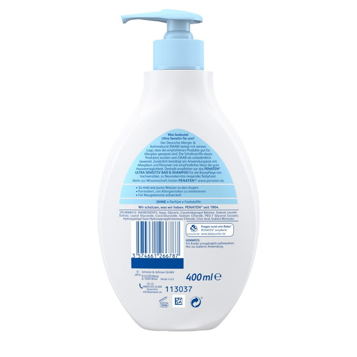 Penaten ultra sensitiv Bad & Shampoo, 400 ml Lösung