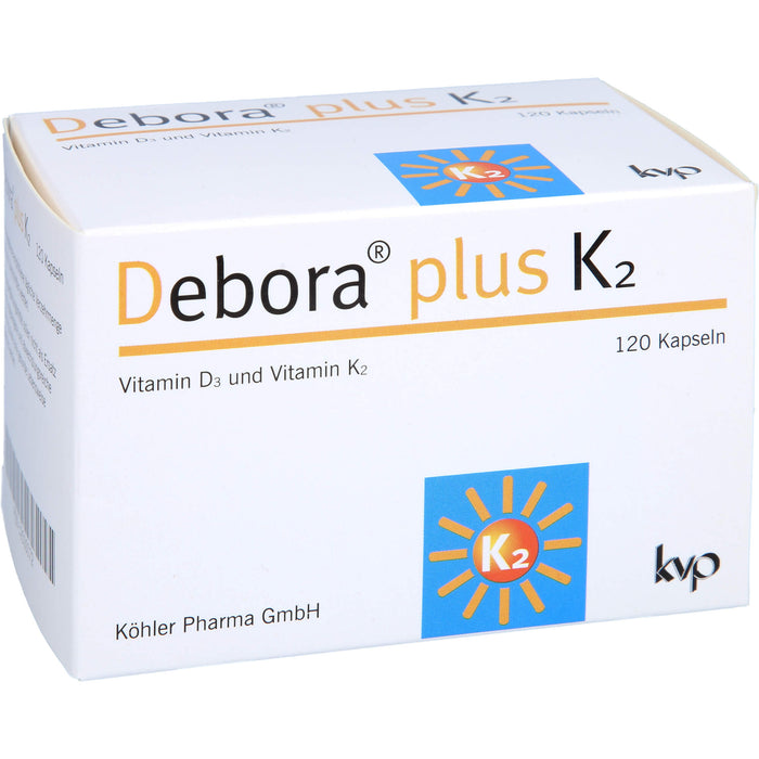 Debora plus K2 Vitamin D3 und Vitamin K2 Kapseln, 120 St. Kapseln