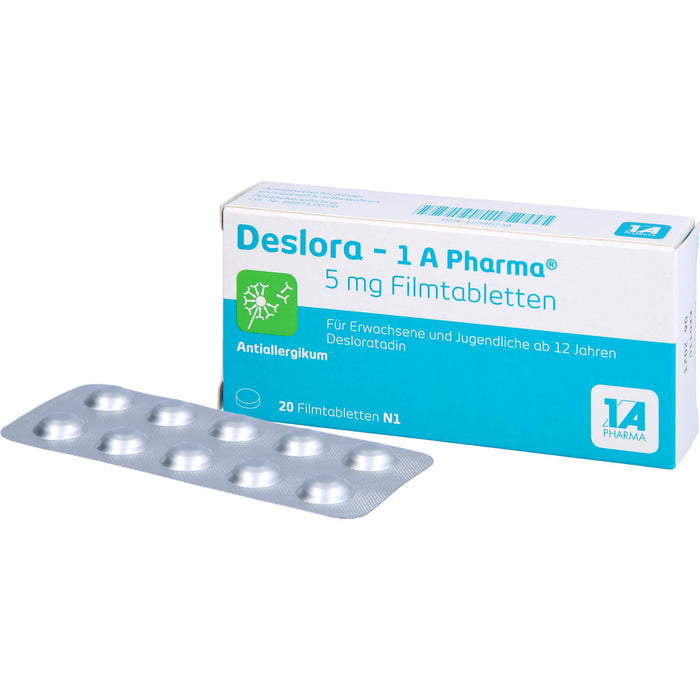 Deslora - 1 A Pharma 5 mg Filmtabletten Antiallergikum, 20 St. Tabletten