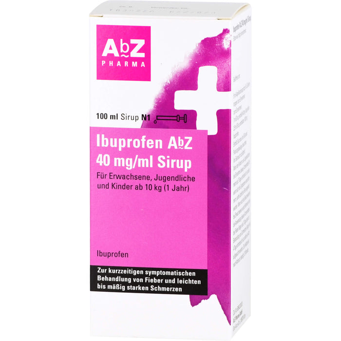 Ibuprofen AbZ 40 mg/ml Sirup bei Fieber und Schmerzen, 100 ml Lösung