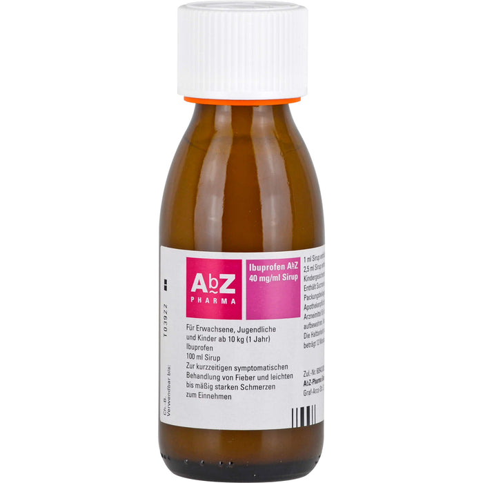 Ibuprofen AbZ 40 mg/ml Sirup bei Fieber und Schmerzen, 100 ml Lösung