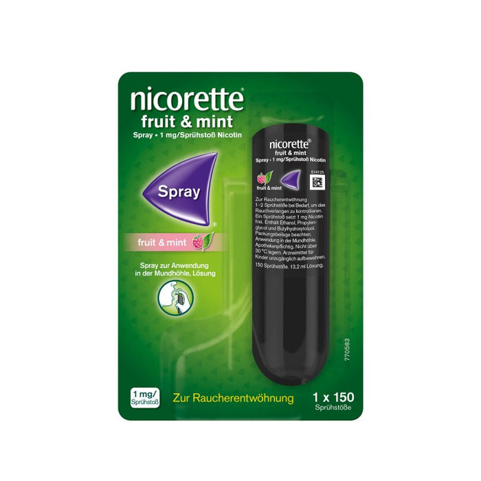 nicorette fruit & mint Spray zur Anwendung in der Mundhöhle, 1 St. Spray