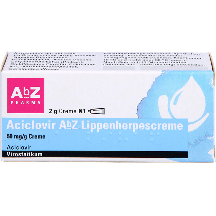 Aciclovir AbZ Lippenherpescreme 50 mg/g Creme, 2 g Creme
