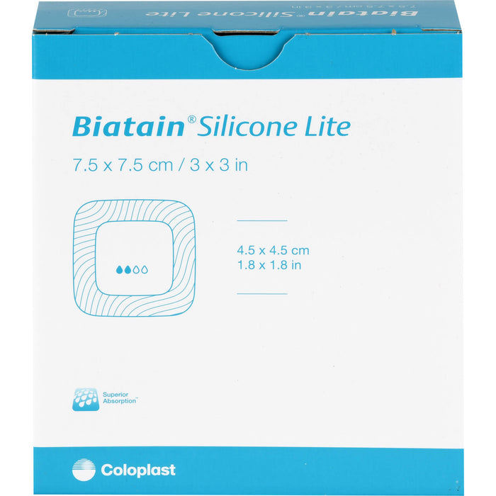 BIATAIN Silicone Lite Schaumverband 7,5x7,5 cm, 10 St VER