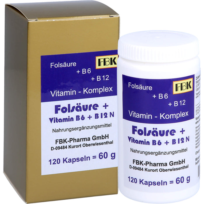 Folsäure+Vitamin B6+B12 Komplex N Kapseln, 120 St KAP