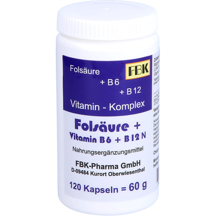 Folsäure+Vitamin B6+B12 Komplex N Kapseln, 120 St KAP