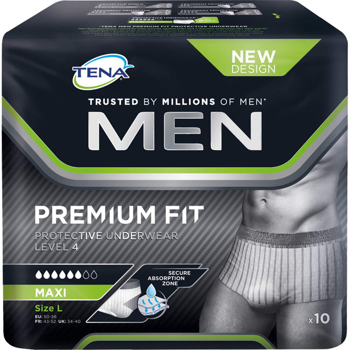 TENA Men Level 4 Premium Fit Prot. Underwear Gr. L, 4X10 St