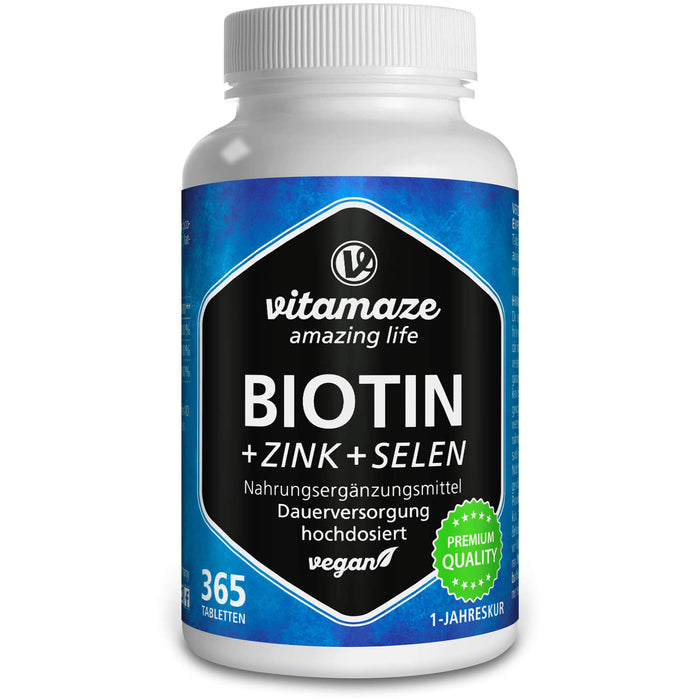 vitamaze Biotin + Zink + Selen Tabletten, 365 St. Tabletten