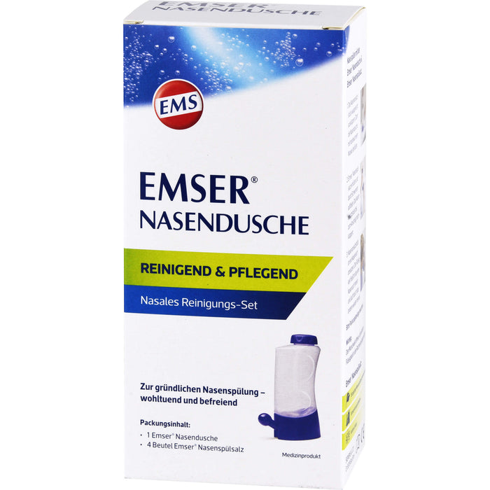 EMSER Nasendusche nasales Reinigungs-Set mit Spülsalz-Beuteln, 1 St. Nasendusche