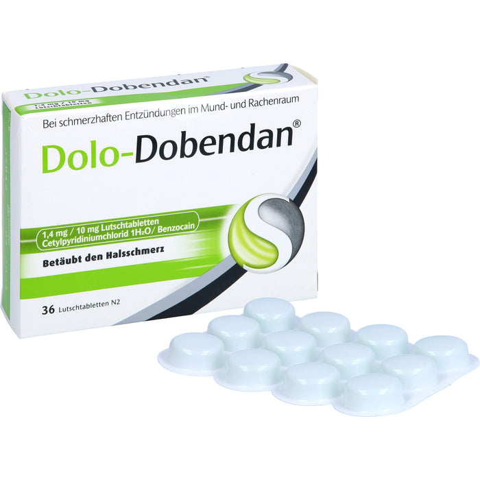 DOLO-DOBENDAN Lutschtabletten bei starken Halsschmerzen mit betäubender Wirkung, 36 St. Tabletten