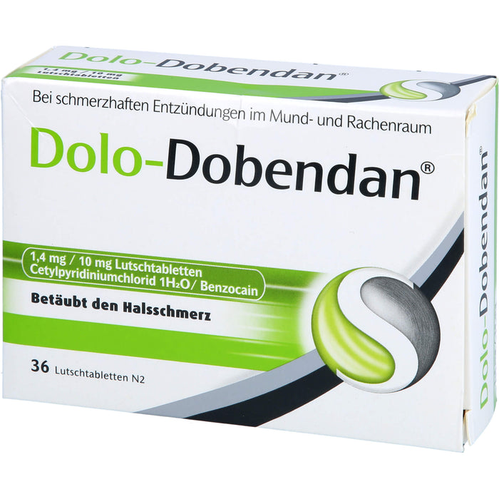 DOLO-DOBENDAN Lutschtabletten bei starken Halsschmerzen mit betäubender Wirkung, 36 St. Tabletten