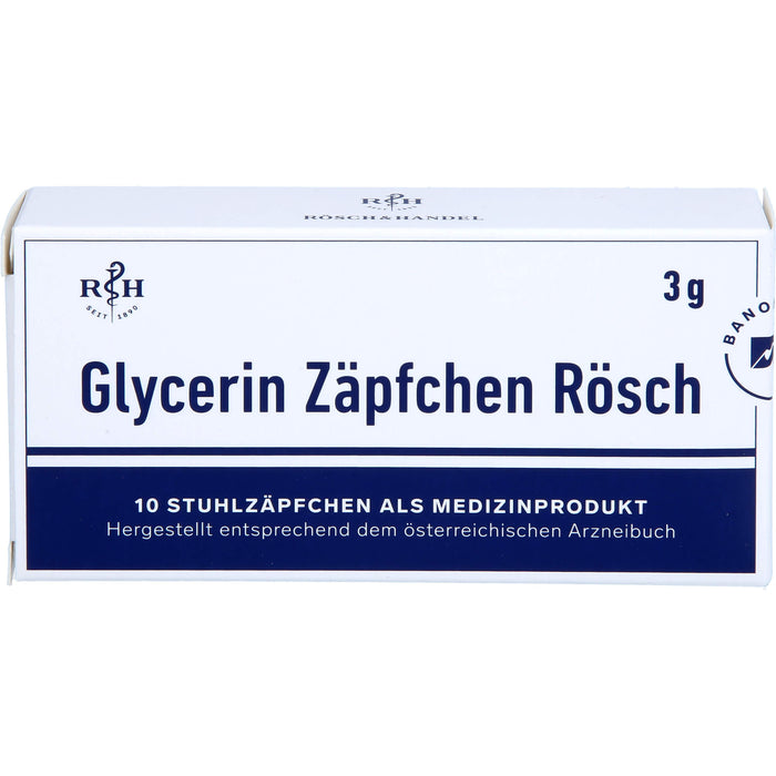 Glycerin Zäpfchen Rösch, 10 St. Zäpfchen