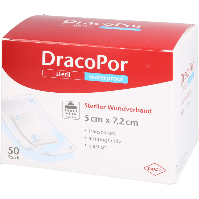 DRACOPOR waterproof Wundverband 5x7,2 cm steril, 50 St PFL