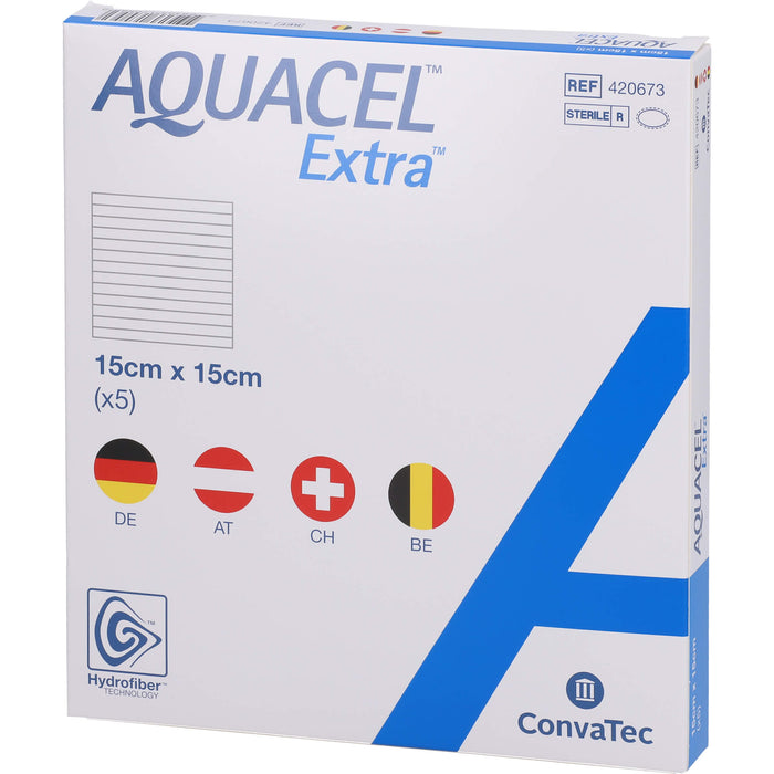 Aquacel Extra 15x15cm Verband, 5 St KOM