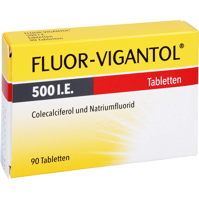 FLUOR-VIGANTOL 500 I.E. Tabletten zur Vorbeugung gegen Rachitis und Zahnkaries, 90 St. Tabletten
