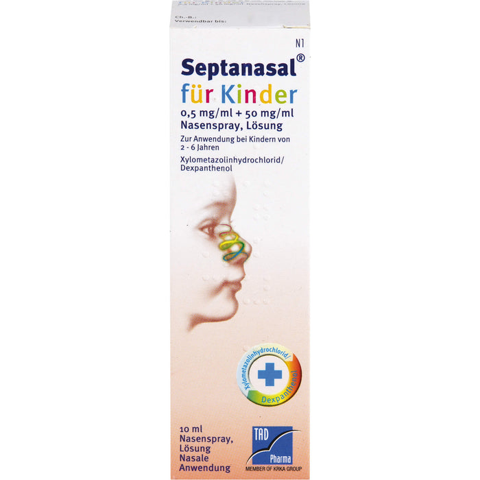 Septanasal für Kinder 0,5 mg/ml + 50 mg/ml Nasenspray, Lösung, 10 ml Lösung