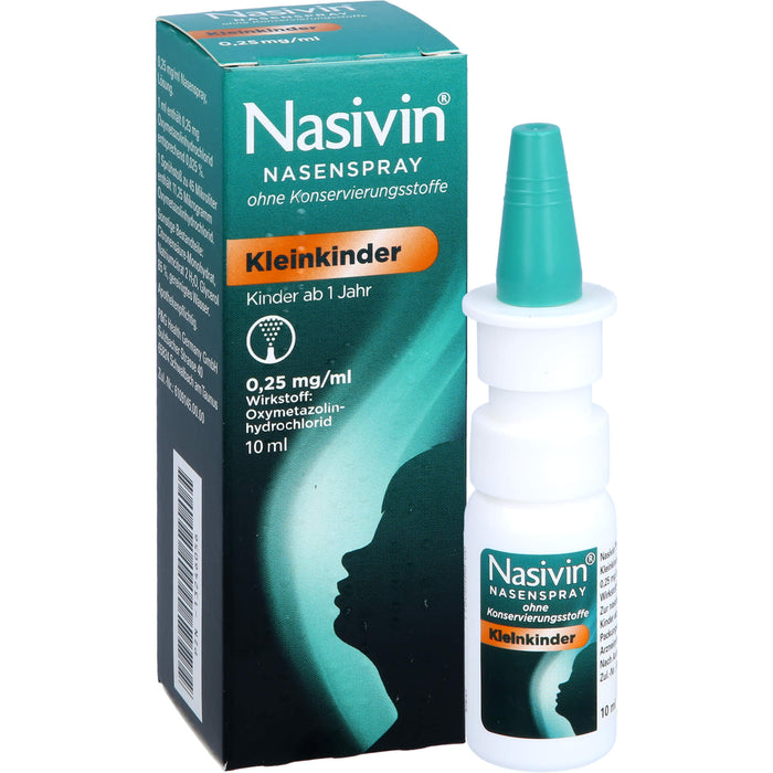 Nasivin Nasenspray ohne Konservierungsstoffe für Kleinkinder, 10 ml Lösung