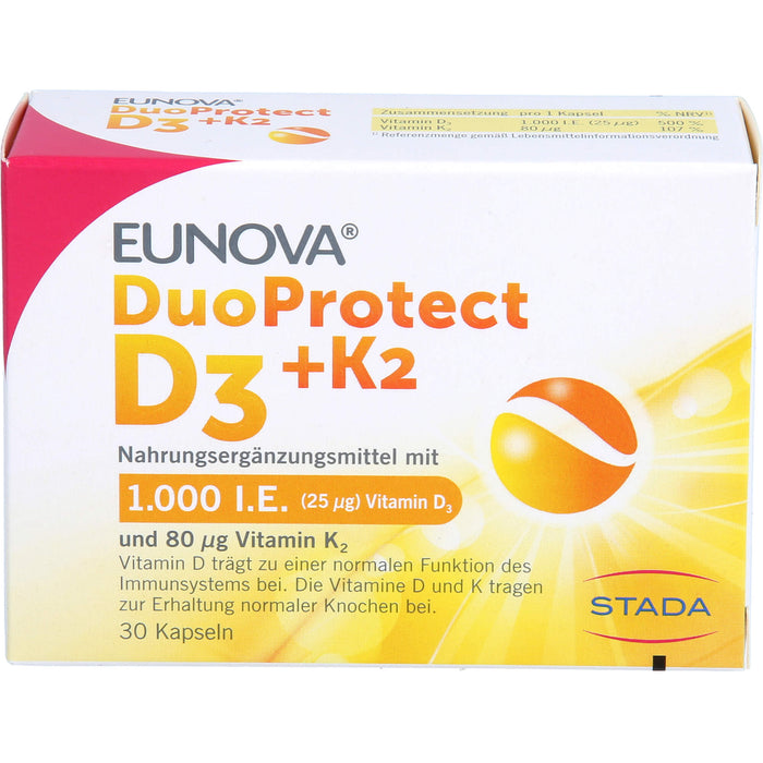 EUNOVA DuoProtect D3 + K2 Tropfen, 30 St. Kapseln
