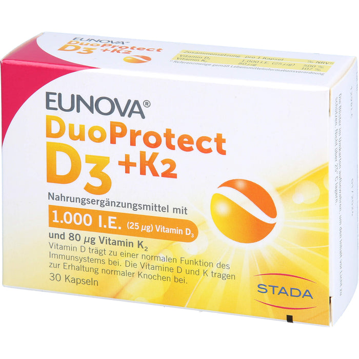 EUNOVA DuoProtect D3 + K2 Tropfen, 30 St. Kapseln