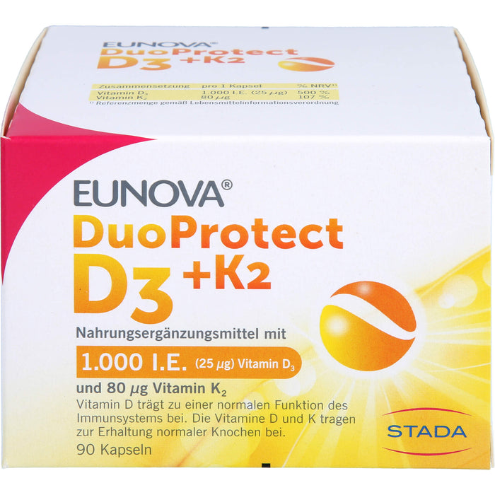 EUNOVA DuoProtect D3+K2 1000 I.E. / 80 µg Kapseln, 90 St. Kapseln