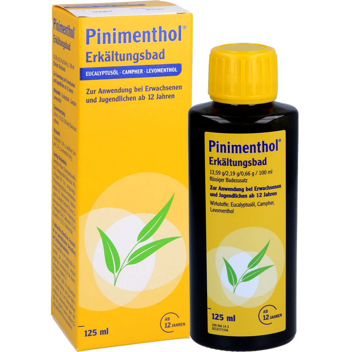 Pinimenthol Erkältungsbad mit Eucalyptusöl ab 12 Jahren, 125 ml Lösung