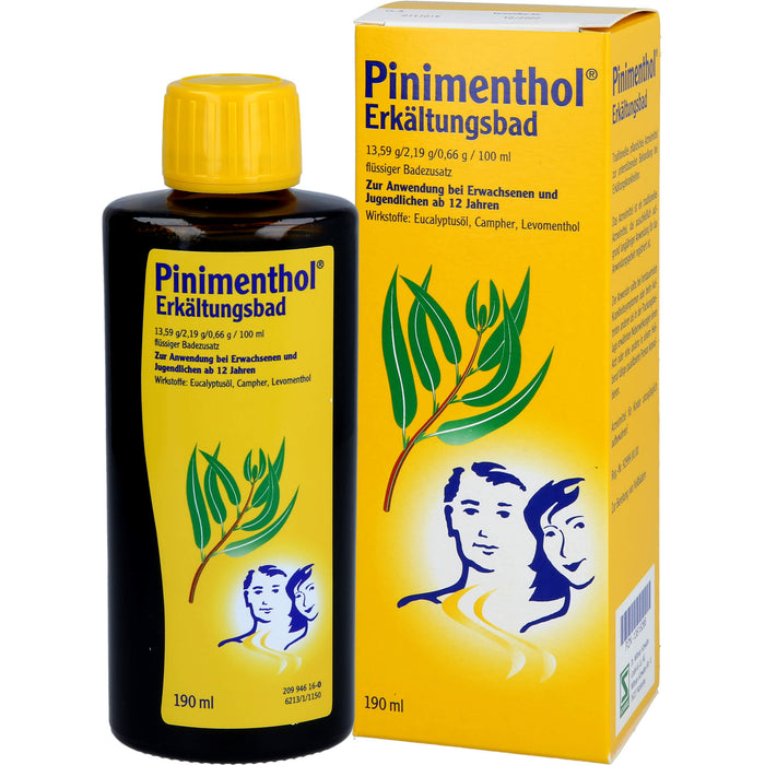 Pinimenthol Erkältungsbad mit Eucalyptusöl ab 12 Jahren, 190 ml Lösung