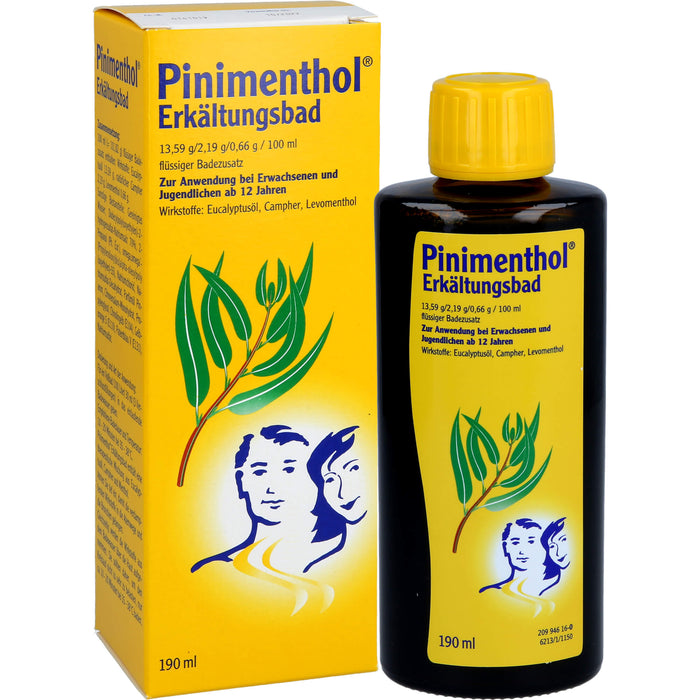 Pinimenthol Erkältungsbad mit Eucalyptusöl ab 12 Jahren, 190 ml Lösung