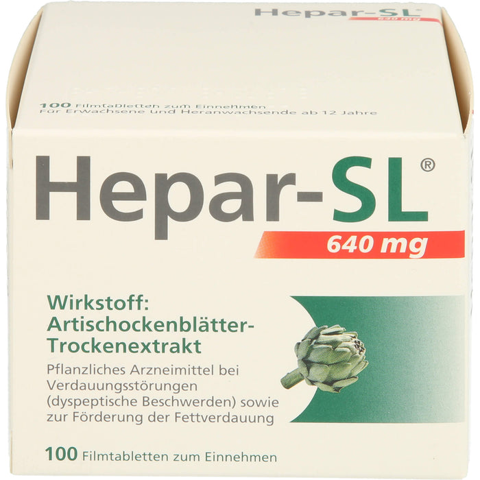 Hepar-SL 640 mg Artischockenblätter-Trockenextrakt Filmtabletten, 100 St. Tabletten