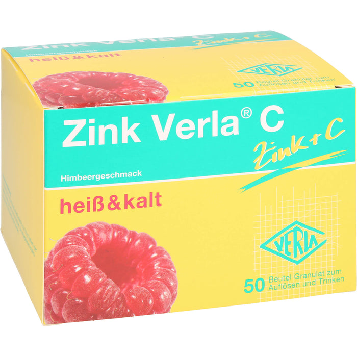 Zink Verla C Himbeer-Geschmack heiß & kalt Granulat, 50 St. Beutel