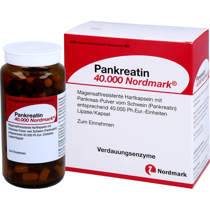 Pankreatin 40.000 Nordmark, Magensaftresistente Hartkapseln, 200 St HKM