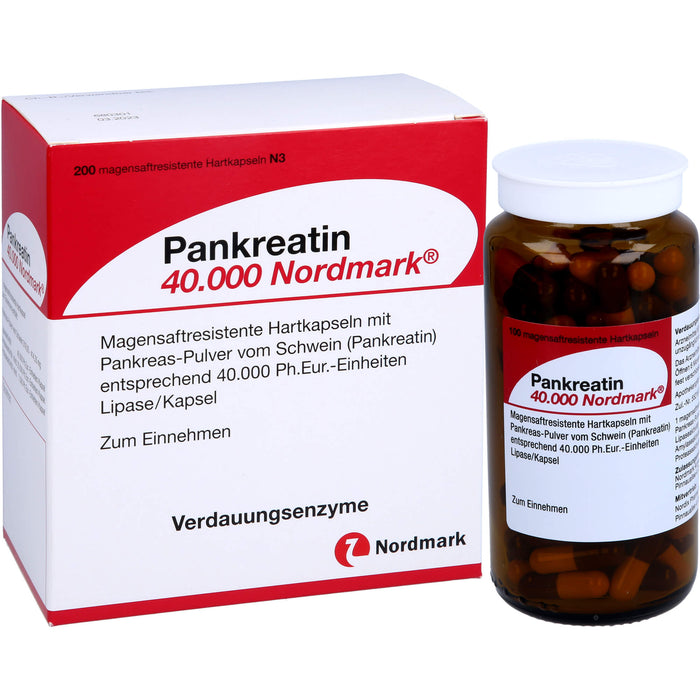 Pankreatin 40.000 Nordmark, Magensaftresistente Hartkapseln, 200 St HKM