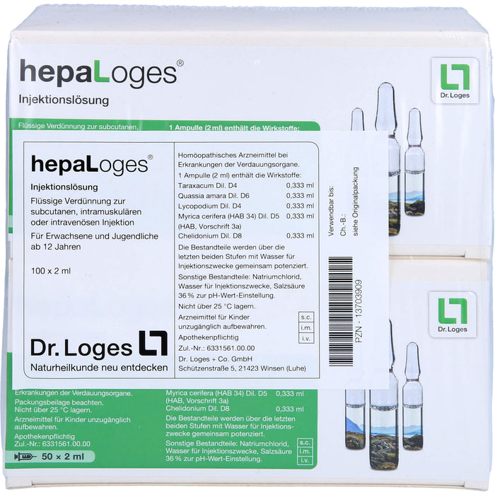 hepaLoges Injektionslösung Ampullen bei Erkrankungen der Verdauungsorgane, 100 St. Ampullen
