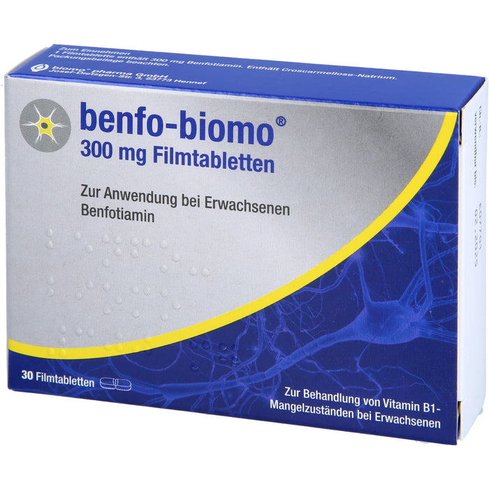 benfo-biomo 300 mg Filmtabletten bei Vitamin B1-Mangelzuständen, 30 St. Tabletten