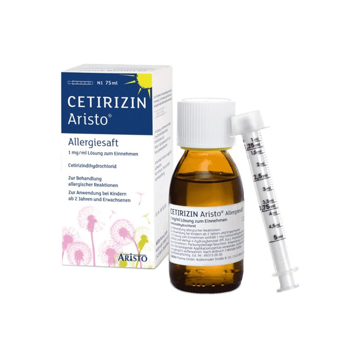 Cetirizin Aristo Allergiesaft 1 mg/ml Lösung zum Einnehmen, 75 ml LSE