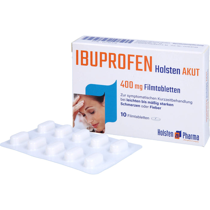 Ibuprofen Holsten akut 400 mg Filmtabletten, 10 St. Tabletten