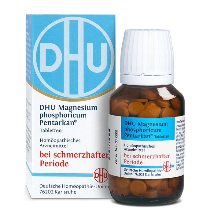 DHU Magnesium phosphoricum Pentarkan, Natürliche Hilfe bei Periodenschmerzen – das Original – umweltfreundlich im Arzneiglas, 200 St. Tabletten