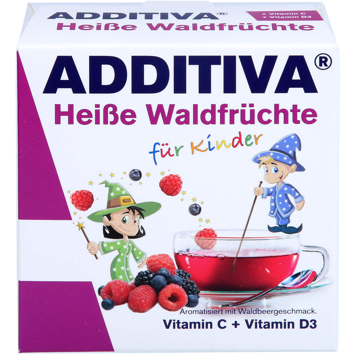 ADDITIVA Heiße Waldfrüchte für Kinder Vitamin C + Vitamin D3 Pulver, 100 g Pulver