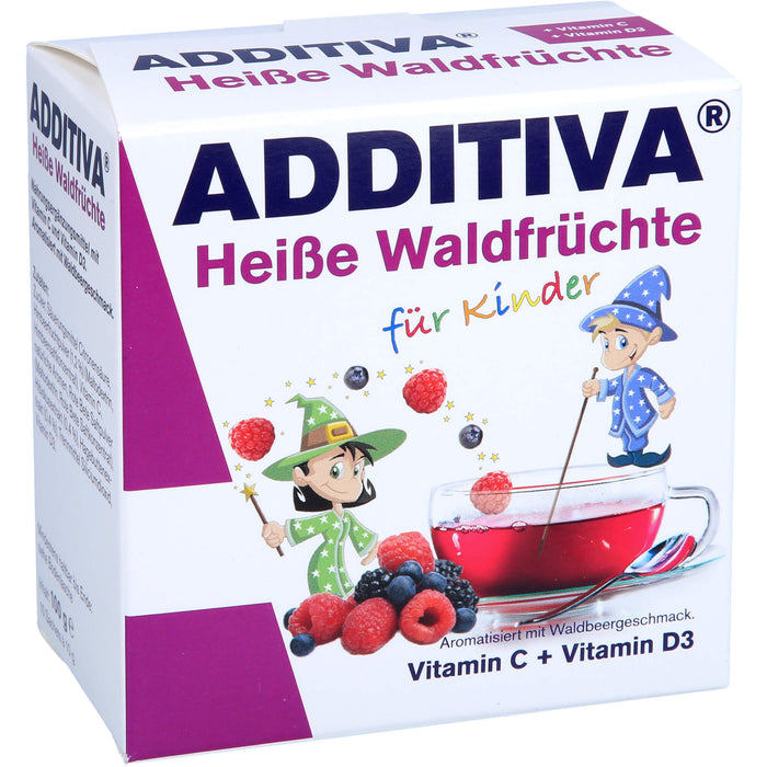 ADDITIVA Heiße Waldfrüchte für Kinder Vitamin C + Vitamin D3 Pulver, 100 g Pulver