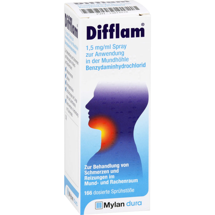 Difflam Spray zur Behandlung von Schmerzen im Mund- und Rachenraum, 30 ml Lösung