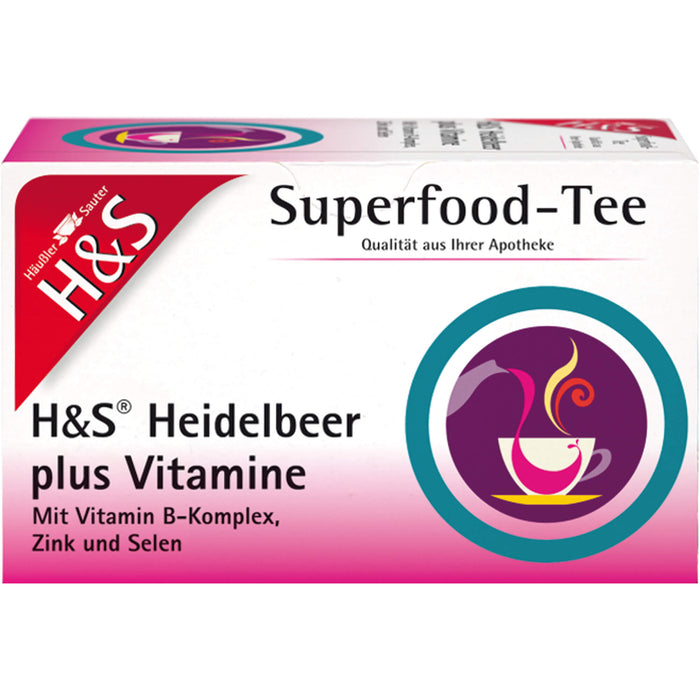 H&S Superfood-Tee Heidelbeer plus Vitamine, 20 St. Filterbeutel