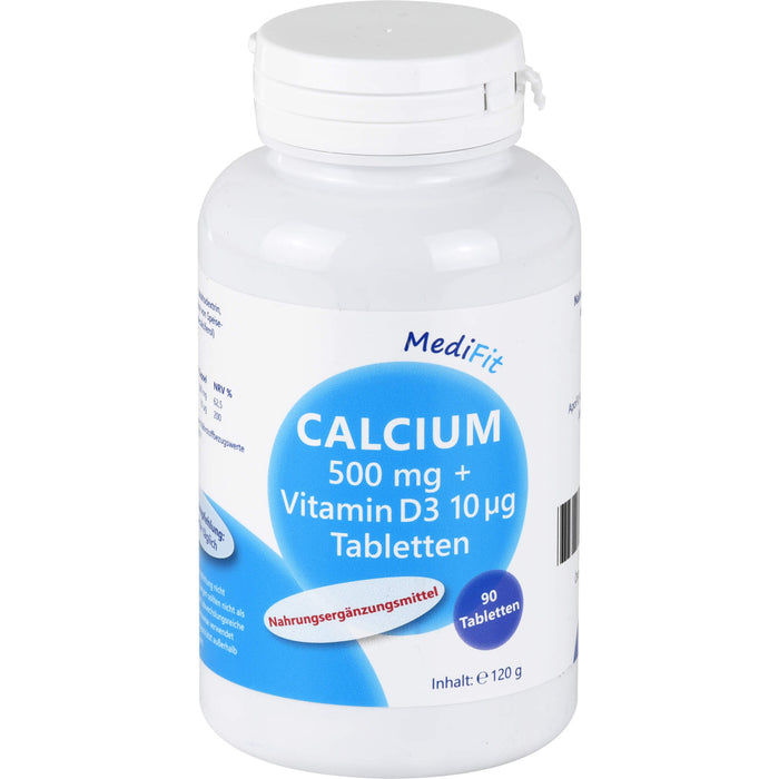 Calcium 500mg + Vitamin D3 10ug Tabletten MediFit, 90 St TAB