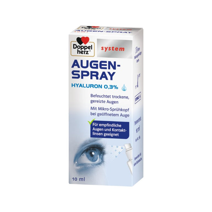Doppelherz system Augenspray Hyaluron 0,3 % befeuchtet trockene, gereizte Augen, 10 ml Lösung